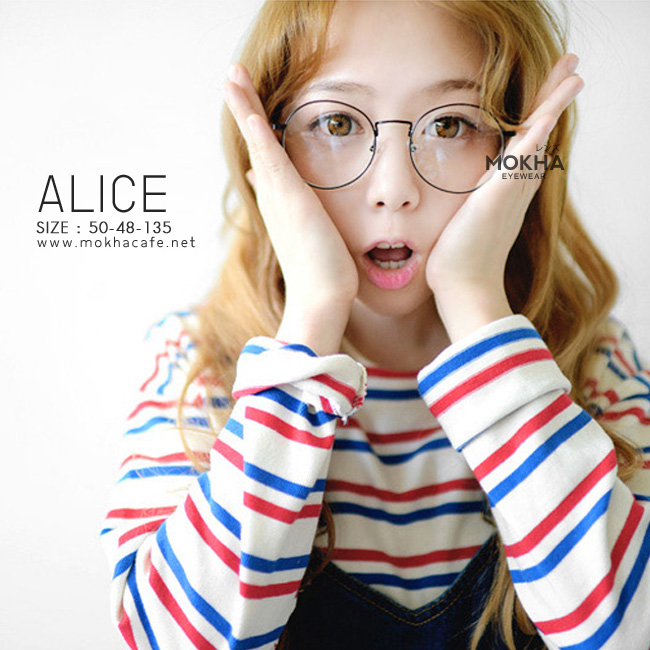 [pre-order] แว่นกันแดด ALICE - black กรอบโลหะทรงกลม กว้าง 135 มม.(sizeM)