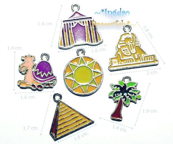 IN48-4571 Desert Enamel Charms จี้โลหะลงยาชุดทะเลทราย (ราคาต่อแพ๊ค / บรรจุ 6 ชิ้น ลายละ 1 ชิ้น)