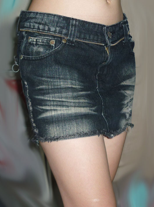 กระโปรงยีนส์ดีไซน์เก๋ แนวเซอร์ 31-36-10.5