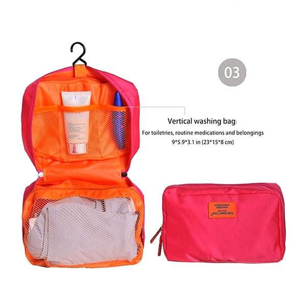 Travel Season กระเป๋าจัดระเบียบเดินทาง 7 ใบ จัดกระเป๋าเดินทาง ท่องเที่ยว ใส่เสื้อผ้า ชุดชั้นใน อุปกรณ์ห้องน้ำ กางเกงใน รองเท้า ถุงเท้า เครื่องสำอาง อุปกรณ์ไอที (Hot Pink)