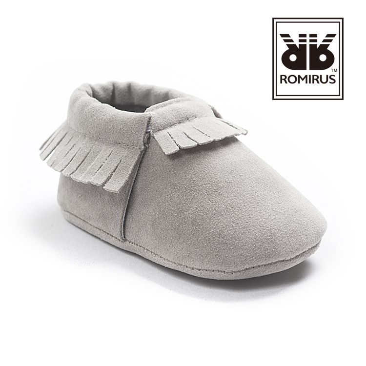 รองเท้าเด็ก 0-18 เดือน หนังนิ่มแต่งพู่ สไตล์เด็กยุโรป ROMIRUS