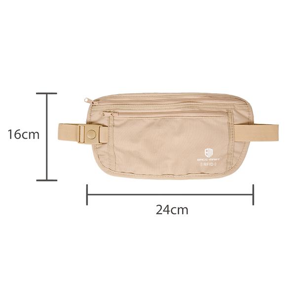 ฺBagsmart กระเป๋าใส่พาสปอร์ตคาดเอว ใส่เอกสารสำคัญ ป้องกันการขโมยข้อมูลด้วยคลื่น RFID มีสองสีให้เลือก