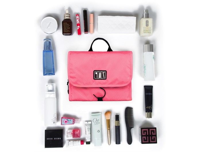 Bagsmart กระเป๋าใส่อุปกรณ์อาบน้ำ คุณภาพสูง ใส่อุปกรณ์อาบน้ำ แขวนได้ สำหรับเดินทาง ท่องเที่ยว (Pink)