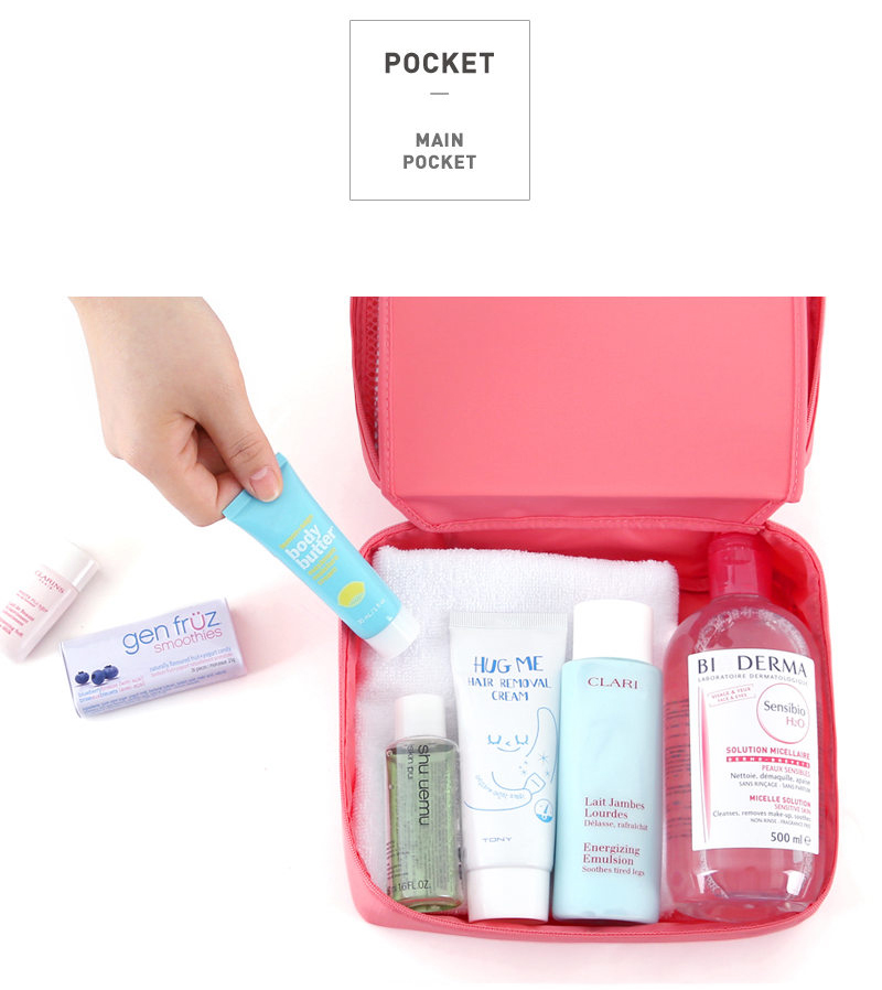 กระเป๋าอเนกประสงค์พกพาสะดวก สำหรับใส่อุปกรณ์เครื่องสำอาง อุปกรณ์ห้องน้ำ หรือสิ่งของจำเป็นอื่นเพื่อการเดินทาง ทำจากไนล่อนกันน้ำคุณภาพดี