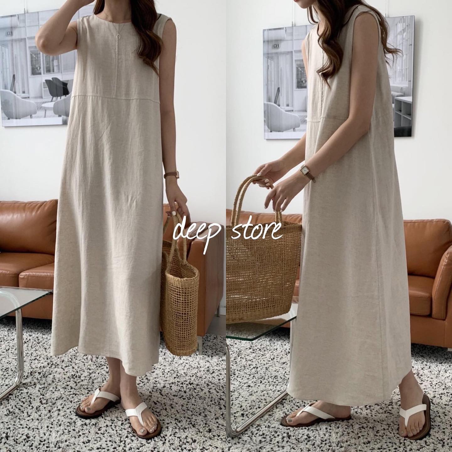 เดรสทรงคอกลม แขนกุด ทรงยาว ดีไซน์เว้าด้านหลัง ตัดเย็บด้วย ผ้าทอเนื้อดี ไม่บาง เนื้อผ้าหนานุ่ม ทรงทิ้งตัว พริ้วสวย ใส่สบายมากๆค่ะ สินค้าคุณภาพ (พร้อมส่ง)