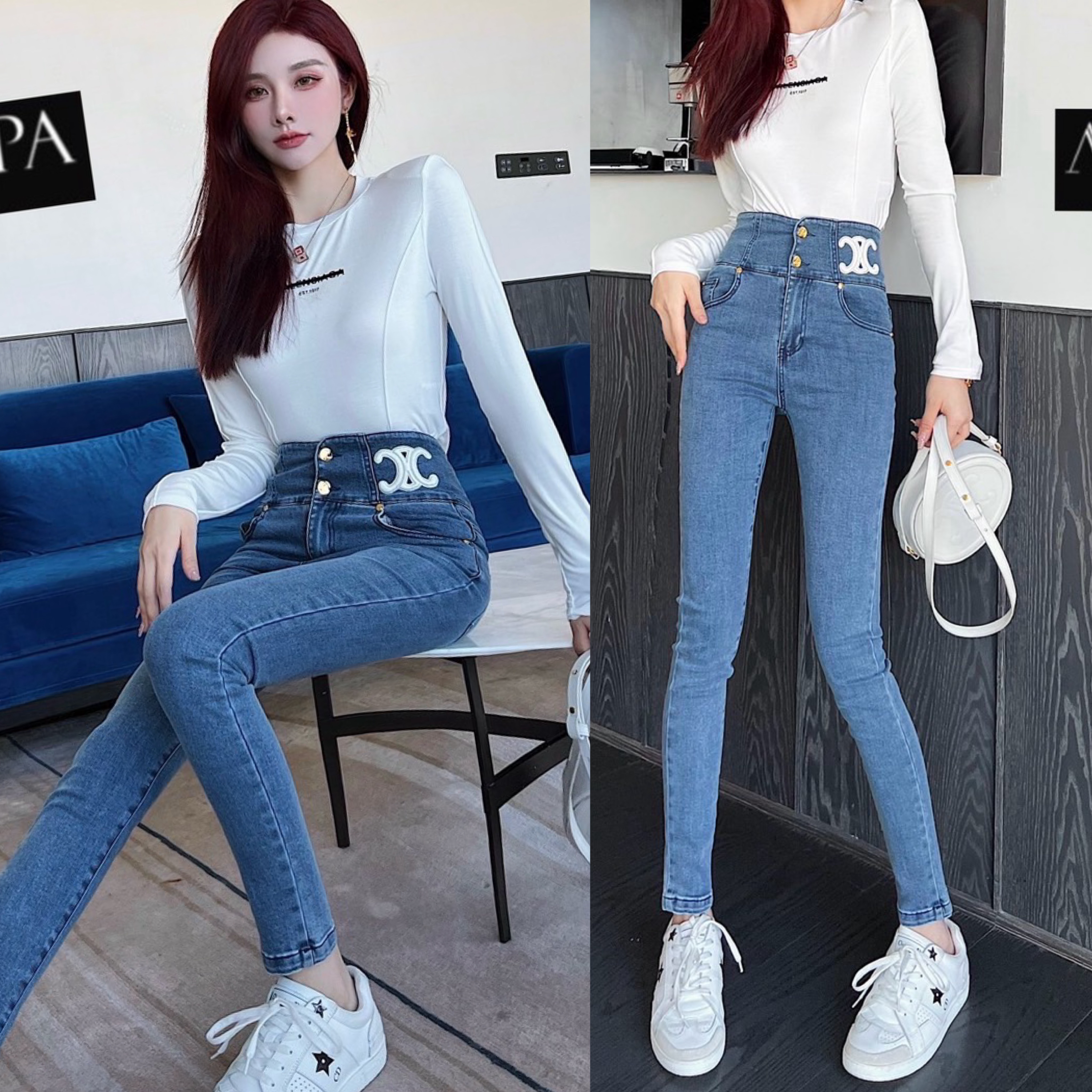 กางเกงยีนส์ยืดขายาว CELINE DENIM งาน hiend งานสวยยยยสุดๆค้า รุ่นนี้ไฮเอนชนช๊อป ขึ้นห้างเลยน๊า จัดเลย งาน ใส่สบายสุดๆห้ามพลาดเลยจ้า ใส่สบาย : สินค้าคุณภาพ (พร้อมส่ง)