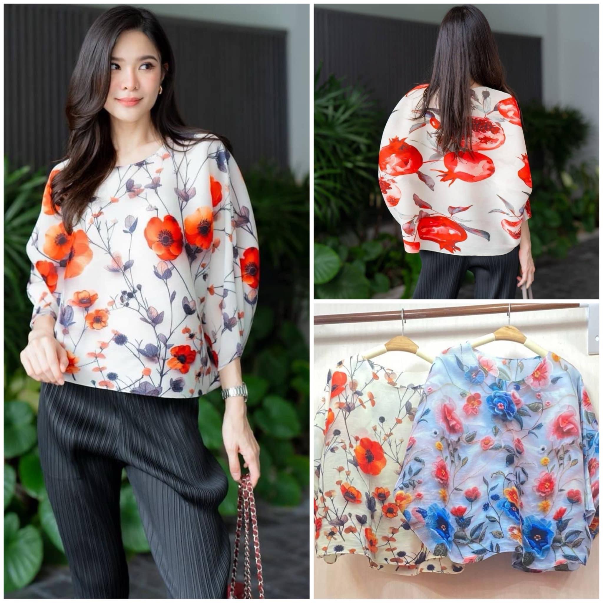 เสื้ออัดพลีท 100% เนื้อเดียวกับงาน Brand งาน สวย🔮High Quality ✔️ ดีไซด์แขน 3 ส่วน ไล่เฉดสีสวยได้ อย่างลงตัว : สินค้าคุณภาพ (พร้อมส่ง)