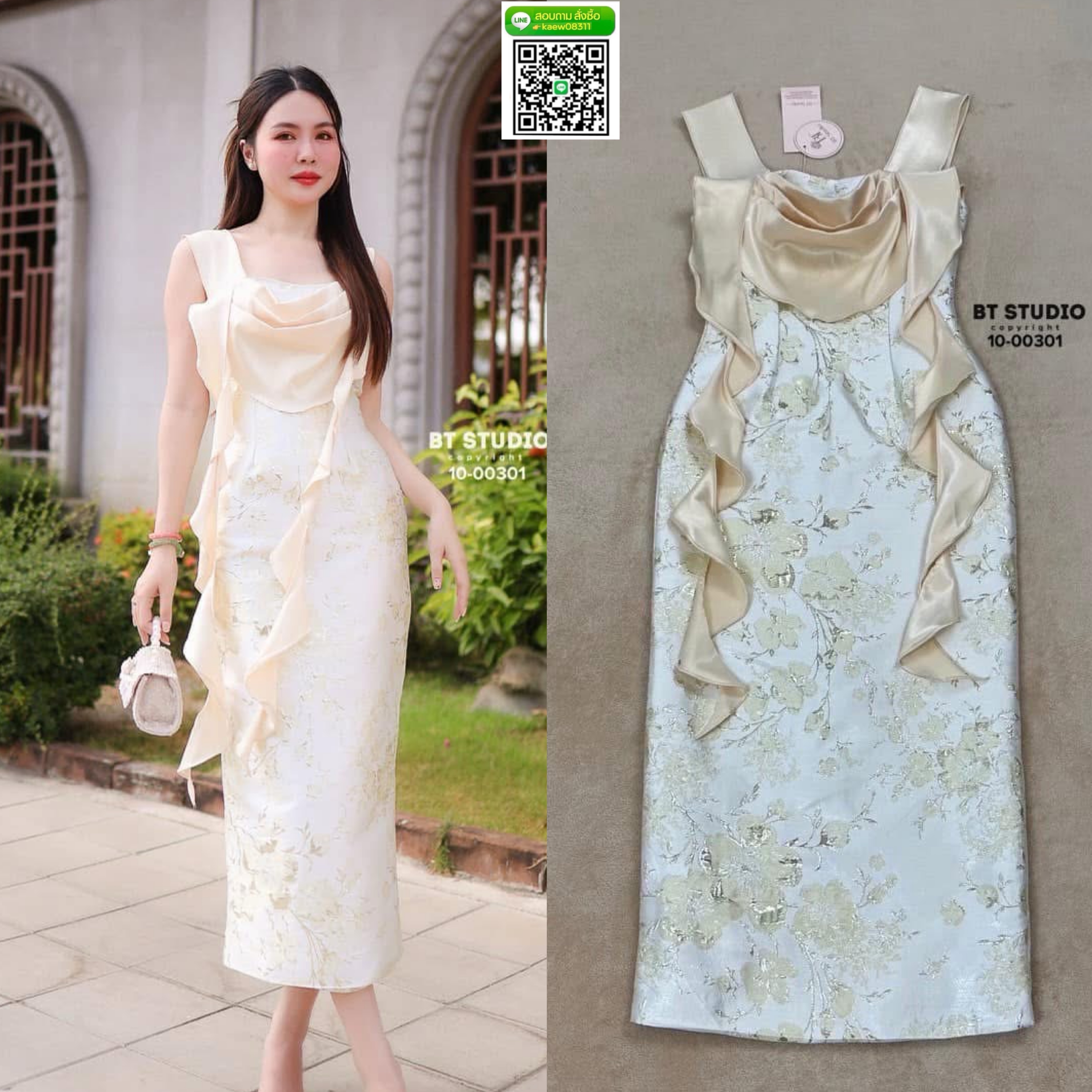 เดรสยาวออกงานแต่งสายเดี่ยวเนื้อผ้าซาตินแต่งคอถ่วงเป็นรูปหัวใจแต่งระบายชายทั้งสองข้าง งานผ้าทอลายแจ๊คกาด ผ่าหลัง งานสวยเนื้อผ้าดีมีซับใน มีซิปหลังค่ะ ใส่สบาย : สินค้าคุณภาพ (พร้อมส่ง)