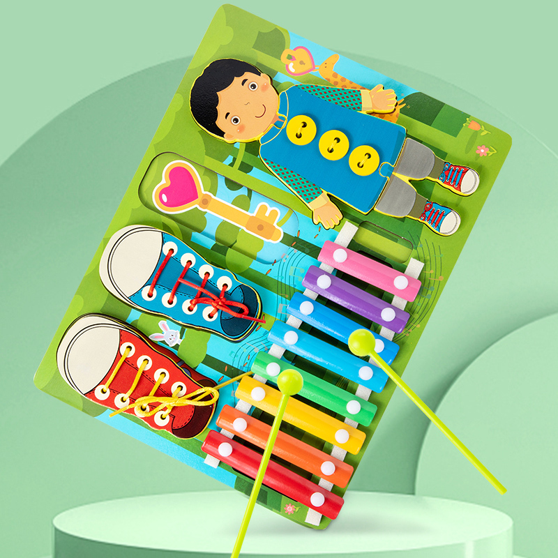 ของเล่นไม้ กระดานกิจกรรมเด็ก Busy Board Activities Toy