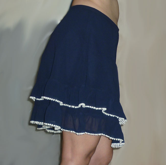 กระโปรงผ้าชีฟอง ชายระบายขนมชั้น น่ารักมว๊ากกก