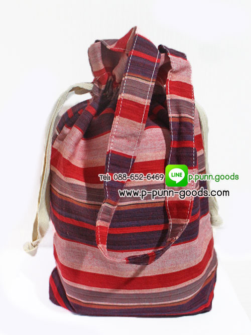 ถุงหูรูด งานผ้าขาวม้า ผ้าลายตาราง