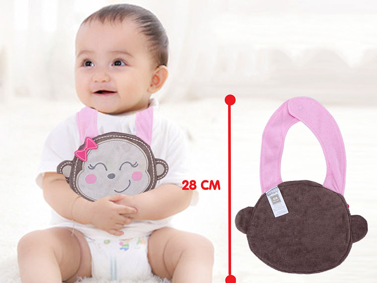 NanaBaby ผ้ากันเปื้อนเด็ก ผ้าซับน้ำลายเด็ก เนื้อผ้าขนหนู ปักลายการ์ตูนน่ารัก สุดพรีเมี่ยม