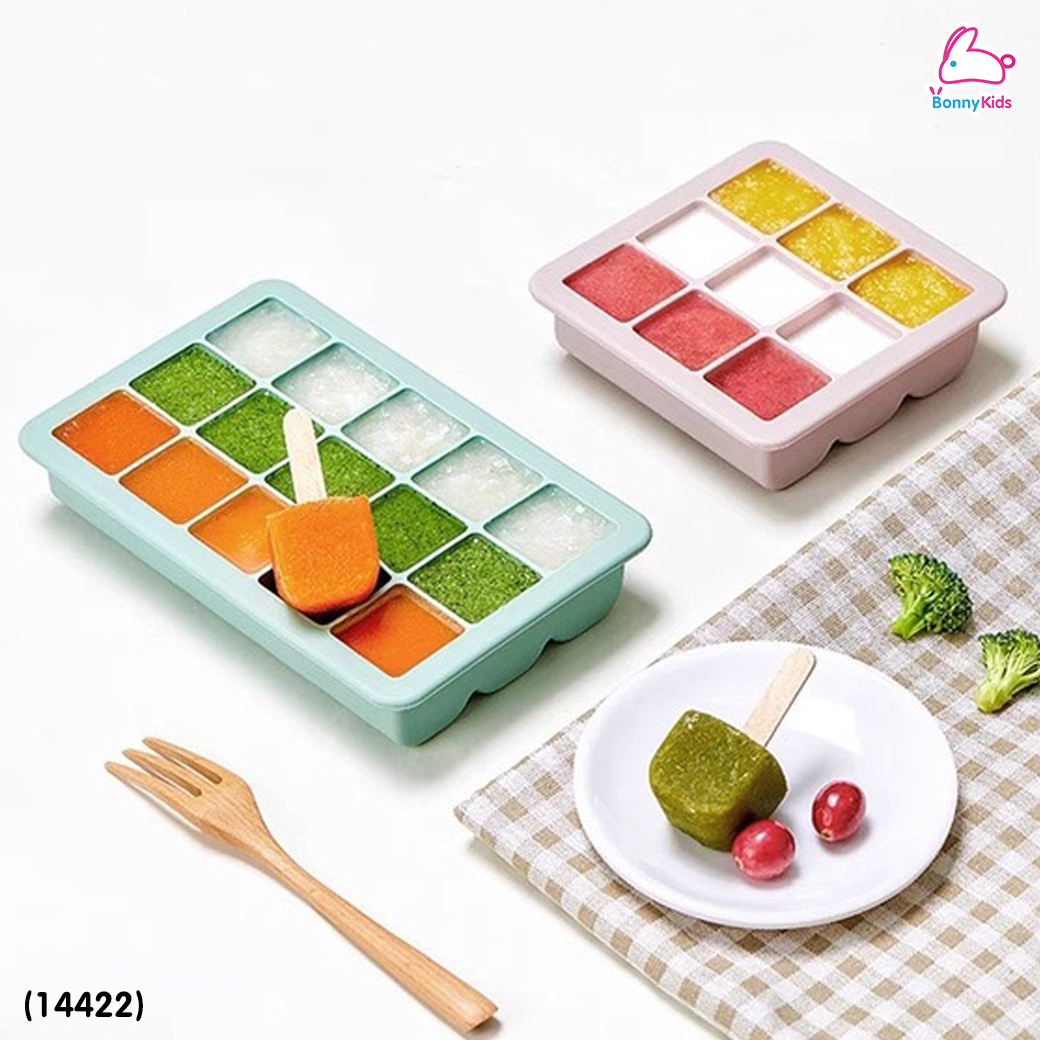 (14422) DODOLOVE (ดูดูเลิฟ) ถาดซิลิโคนแช่แข็ง ถาดซิลิโคนแช่แข็งอาหารเด็ก วัสดุฟู๊ดเกรดไร้สารพิษ 100% (ถาด 9 ช่อง)