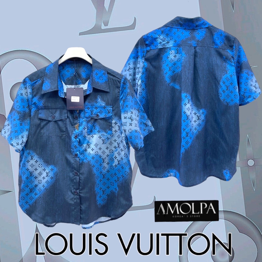 SHIRT LV คอลเลคชั่นใหม่ ตัวเสื้อเป็นเชิ้ต LV อะไหล่ทองด้านหน้า งานสวยม๊ากกกก ใส่สบาย : สินค้าคุณภาพ (พร้อมส่ง)