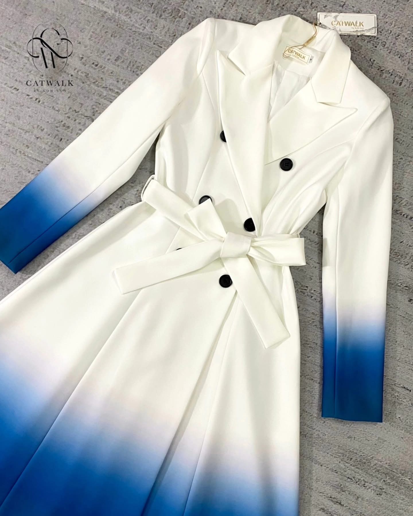 เดรสปกสูทไล่สี เนื้อผ้าเกรดเอเป็นเนื้อผ้าพิมพ์ไล่โทนสี งาน hiend ใส่สบาย : สินค้าคุณภาพ (พร้อมส่ง)