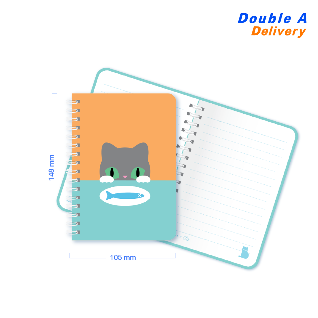 [4 เล่ม]สมุดสันห่วง A6 80แกรม 60แผ่น ลาย Baan Maew (new)