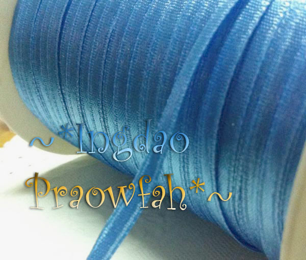 RB0301bl ริบบิ้นผ้าสีฟ้าเส้นเล็ก หน้ากว้าง 3mm. (ราคาต่อแพ๊ค/ 3 เมตร)