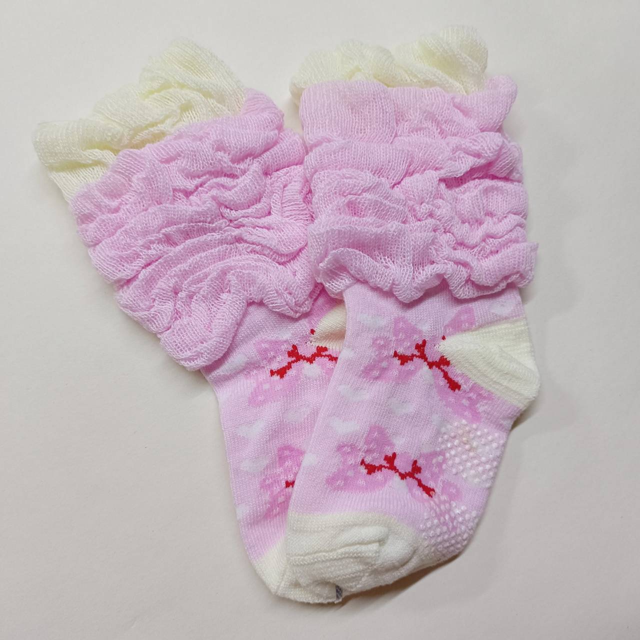 ถุงเท้าเด็กหญิง น่ารักสวยหวาน มีกันลื่น สำหรับวัยหัดเดิน 1-3 ปี