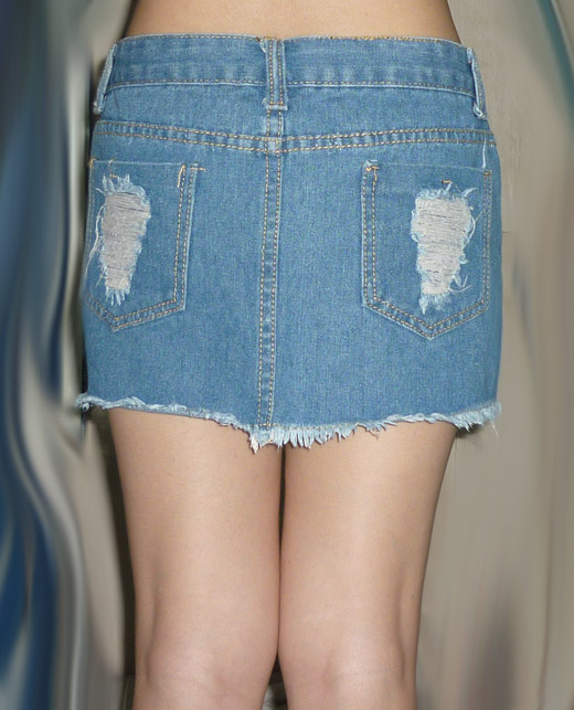 #1กระโปรงยีนส์เกาขาด แนวเซอร์ เซ็กซี่ๆ 31.5-37-10.5