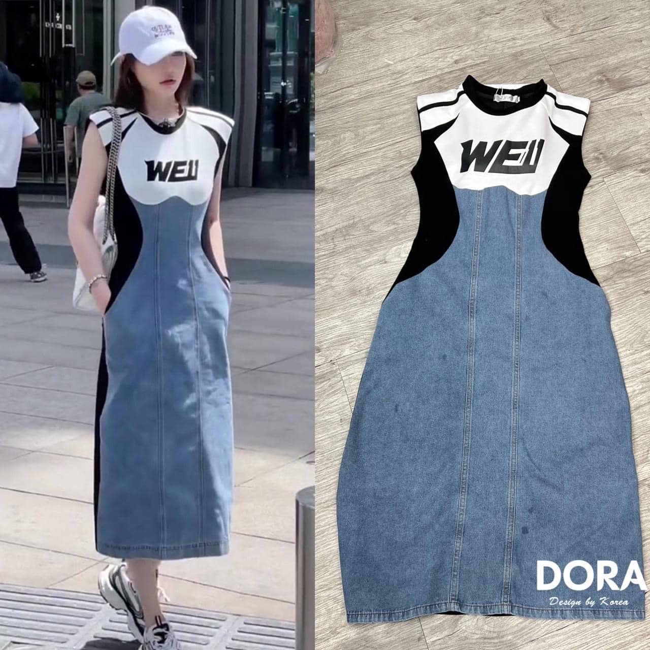 เดรสกระโปรงยีนต่อผ้ายืด ต่อยีนต่อผ้ายืดด้านหลัง ชุดนี้สวยเท่เก๋ ใส่ได้ตลอด น่ารักจัดเลยค่ะ สินค้าคุณภาพ (พร้อมส่ง)