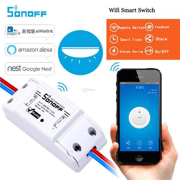 Sonoff Basic สวิตซ์ควบคุมเปิดปิด ไร้สายผ่าน Wi-Fi,Internet (iOS, Android)