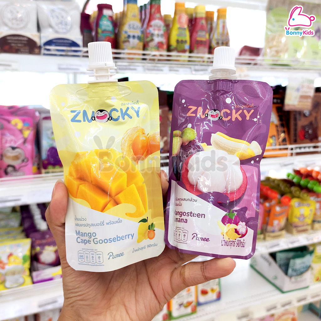 Znacky (สแน็คกี้) Znacky Puree ผลไม้บดเนื้อละเอียด วัตถุดิบจากผลไม้แท้ 100% (90กรัม)
