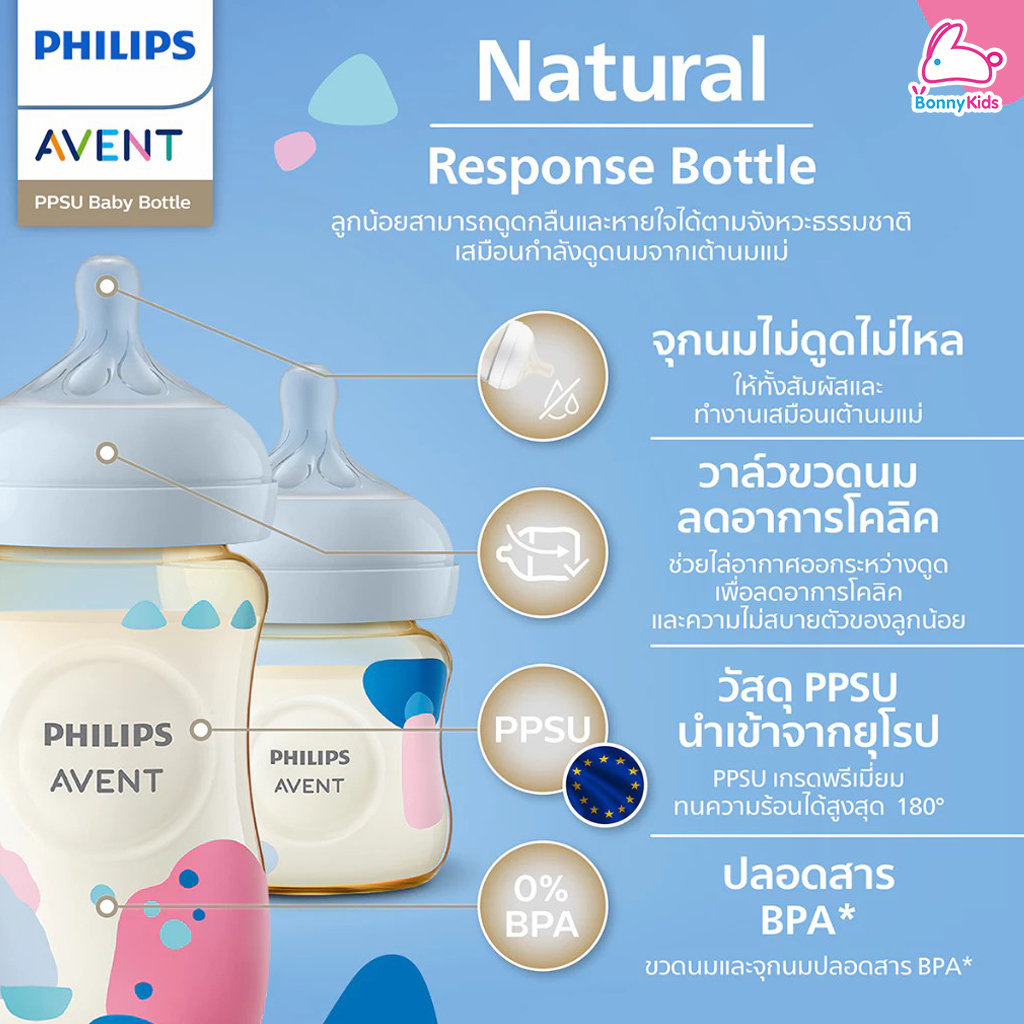 PHILIPS AVENT (ฟิลิปส์เอเวนท์) ขวดนมสีชา รุ่น Natural Response PPSU