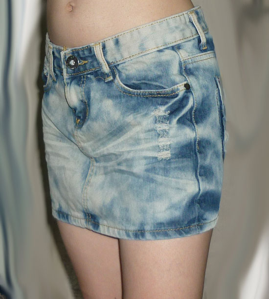 #2กระโปรงยีนส์ฟอกซีดก้อนเมฆ สวยมาก 29-34-11