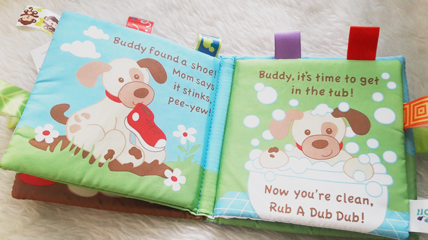 หนังสือนิทานผ้าภาษาอังกฤษริบบิ้นเสริมพัฒนาการเด็ก ชุดสัตว์น้อยแสนรัก JJOVCE