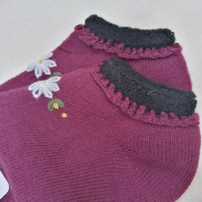 ถุงเท้าสั้นแค่ข้อเท้า ไหมพรมอย่างหนา อุ่นมาก