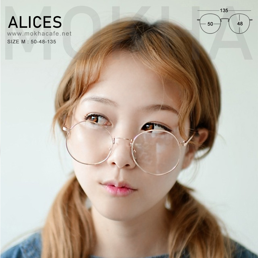 กรอบแว่น ALICES - rose gold pink กรอบโลหะทรงกลม กว้าง 135 มม.(sizeM) H48