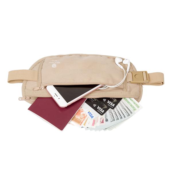 ฺBagsmart กระเป๋าใส่พาสปอร์ตคาดเอว ใส่เอกสารสำคัญ ป้องกันการขโมยข้อมูลด้วยคลื่น RFID มีสองสีให้เลือก