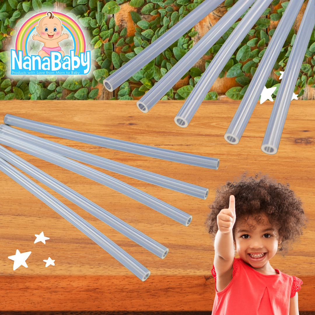 หลอดดูดเด็ก หลอดซิลิโคนเด็ก หลอดหัดดูดเด็ก รุ่นใหม่ ขนาดใหญ่กว่าเดิม ยาว 17 ซม.