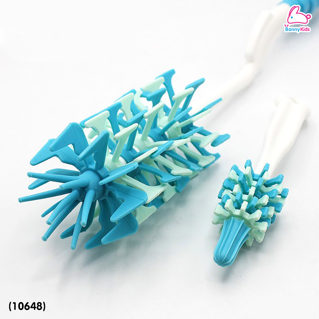 (10648) Nuebabe (นูเบบ) แปรงล้างขวดนมซิลิโคน และ จุกซิลิโคน หมุนได้ 360 องศา