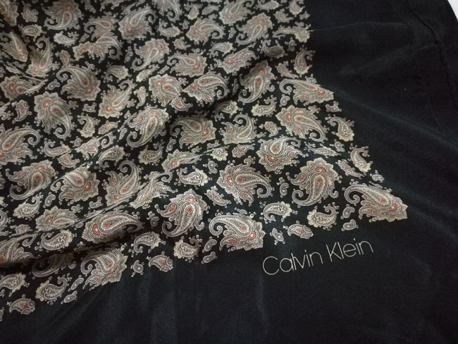 ผ้าผูกผม ผูกคอ 100% Silk Calvin Klein