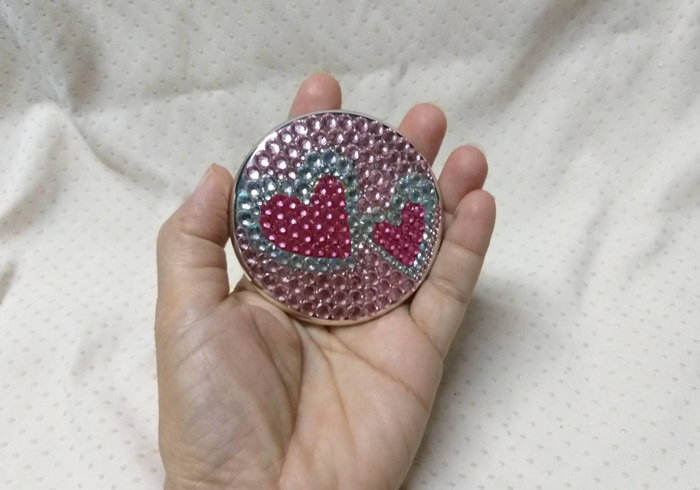 กระจกพับตั้งได้ กระจก 2 แบบ ติดคริสตัลสวยมาก (ของใหม่)