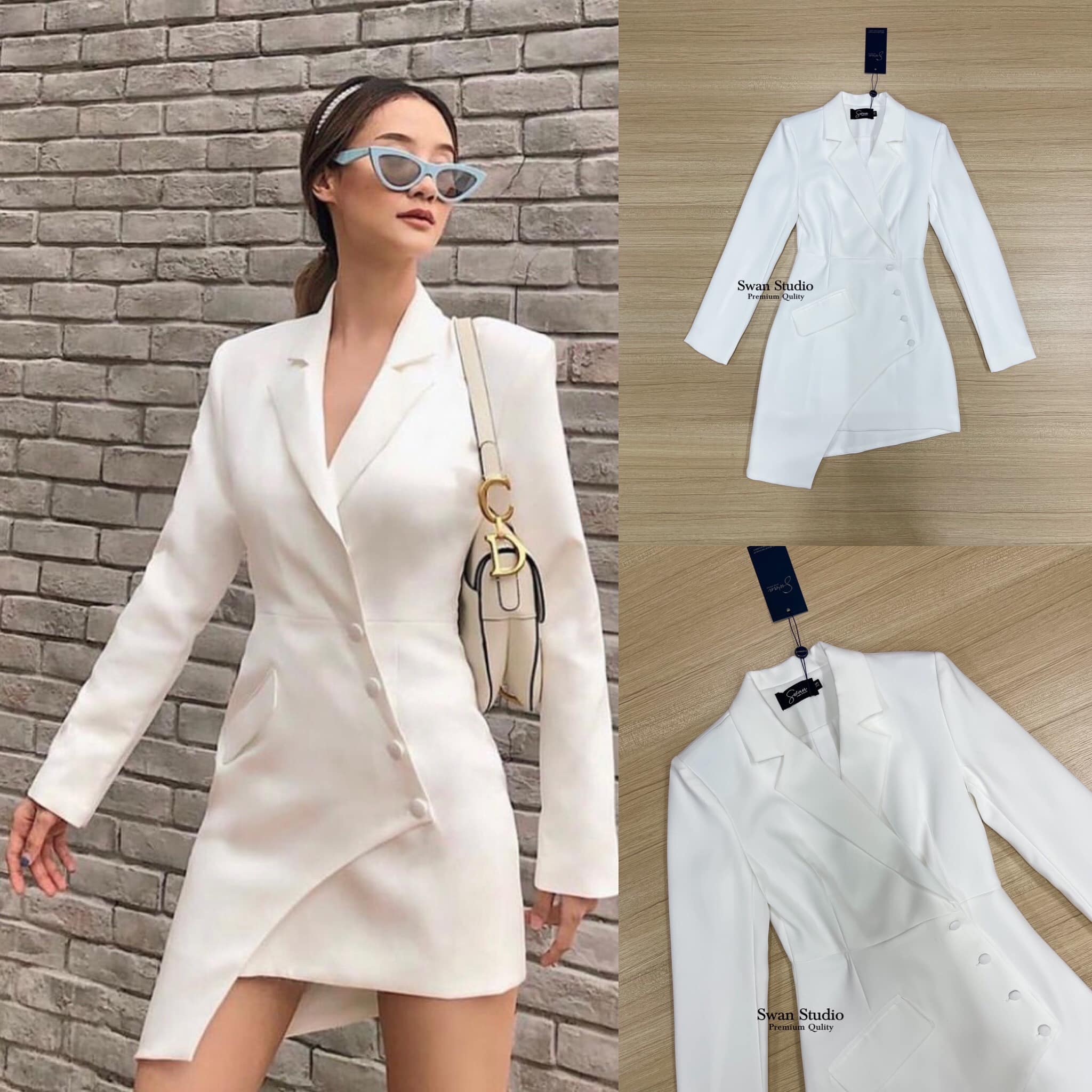 เบเซอร์เดรสมาด้วยกัน 2 สี เดรสแขนยาว คอปกไล่ระดับลงมา เอวป้าวหน้าทับกัน ทรงสวยเป๊ะมากๆค่ะ เนื้อผ้าสูทหนานุ่มอย่างดี พร้อมอัดกาวให้ผ้าเป็นทรง มีซับในทั้งหมด : สินค้าคุณภาพ พร้อมส่ง