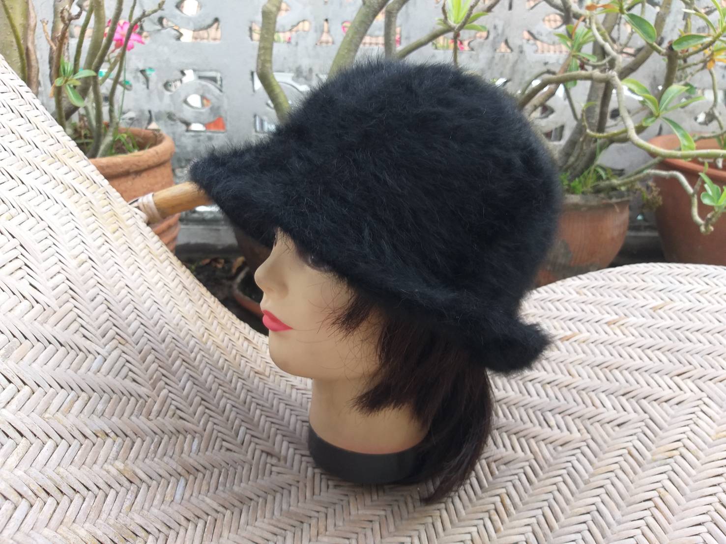 หมวกบักเก็ตขนกระต่ายแท้ ใส่อุ่น กันแดดด้วย