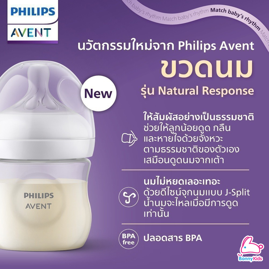 PHILIPS AVENT (ฟิลิปส์เอเวนท์) ขวดนมพร้อมจุกนมซิลิโคน รุ่นเนเชอร์รัล (ขนาด 11 ออนซ์)