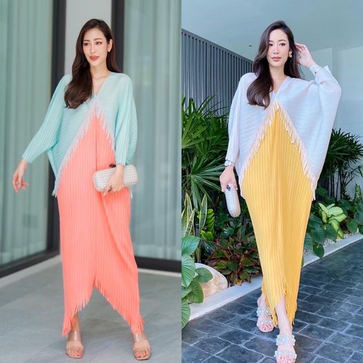 เดรสอัดพลีท คอวี ทรงแขนผีเสื้อ 🦋 แพตเทิร์นดีงามมว้าก เล่นระดับ 2 ชั้น ตัดสีทูโทน พาสเทลได้อย่างลงตัว งานตัดพู่ระบายชาย ฟรุ๊งฟริ๊ง ให้มีมิติ สวยงาม👍🏻 สินค้าคุณภาพ (พร้อมส่ง)