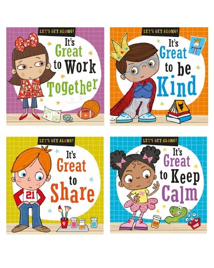 Let's Get Along : 4 Books Collection : It's great to be kind, to share, to work together and to keep calm หนังสือสอนเด็กวัยหัดเดินเกี่ยวกับลักษณะนิสัย