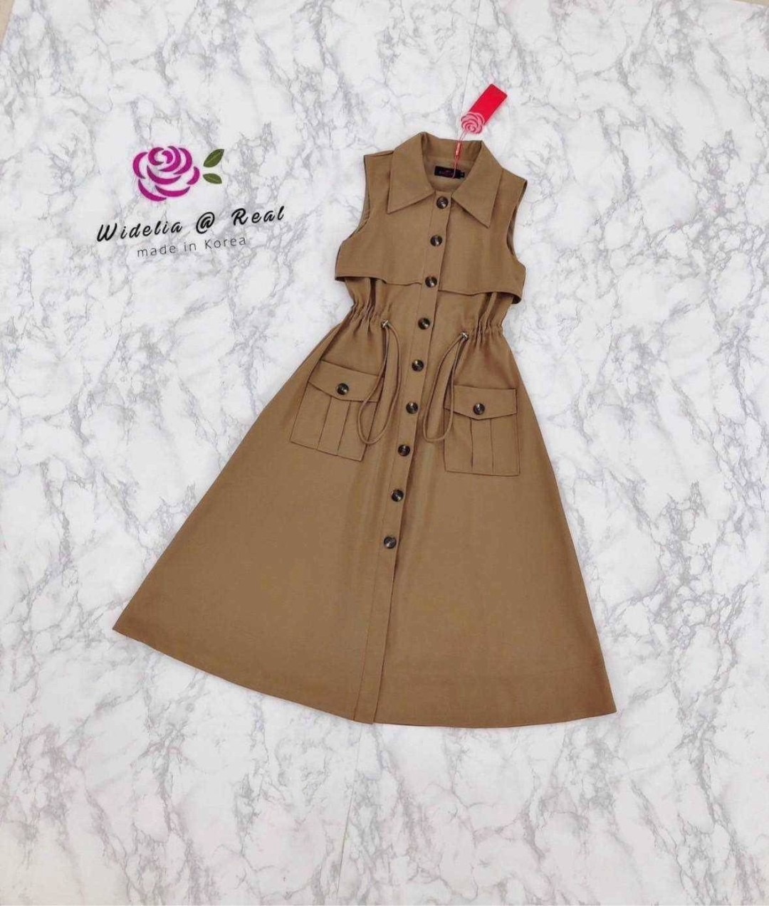 เดรสแขนกุดยาวตัวสวยทรงเก๋ ใส่สบาย สินค้าคุณภาพ (พร้อมส่ง)