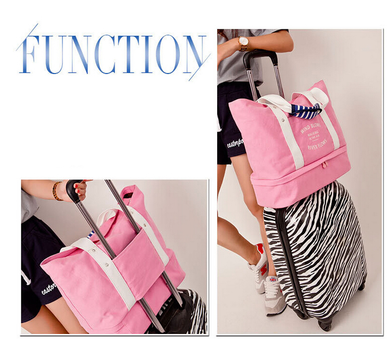 กระเป๋าสะพายผ้าแคสวาส เสียบกระเป๋าเดินทางได้ มีช่องใส่สองชั้นบน-ล่าง กระเป๋าเล็กแยก เหมาะมากสำหรับเดินทาง ท่องเที่ยว มี 7 สีให้เลือก