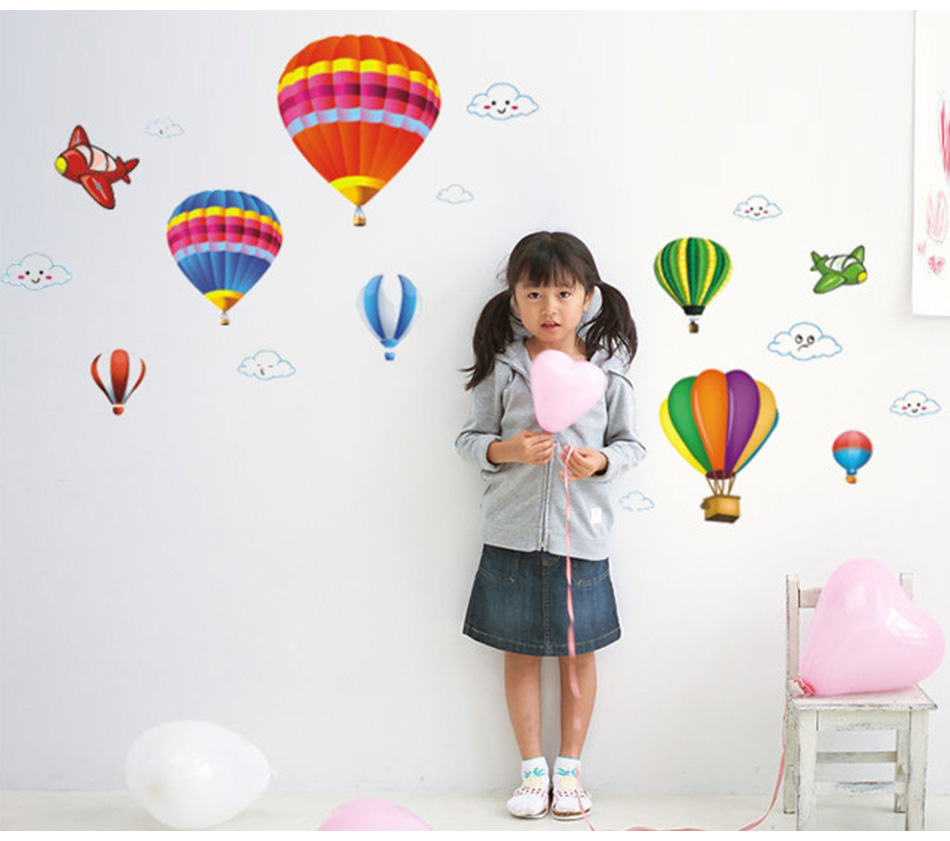สติ๊กเกอร์ตกแต่งห้องเด็ก สติ๊กเกอร์ตกแต่งผนัง DIY ลายบอลลูน ลอกออกแล้วติดซ้ำได้