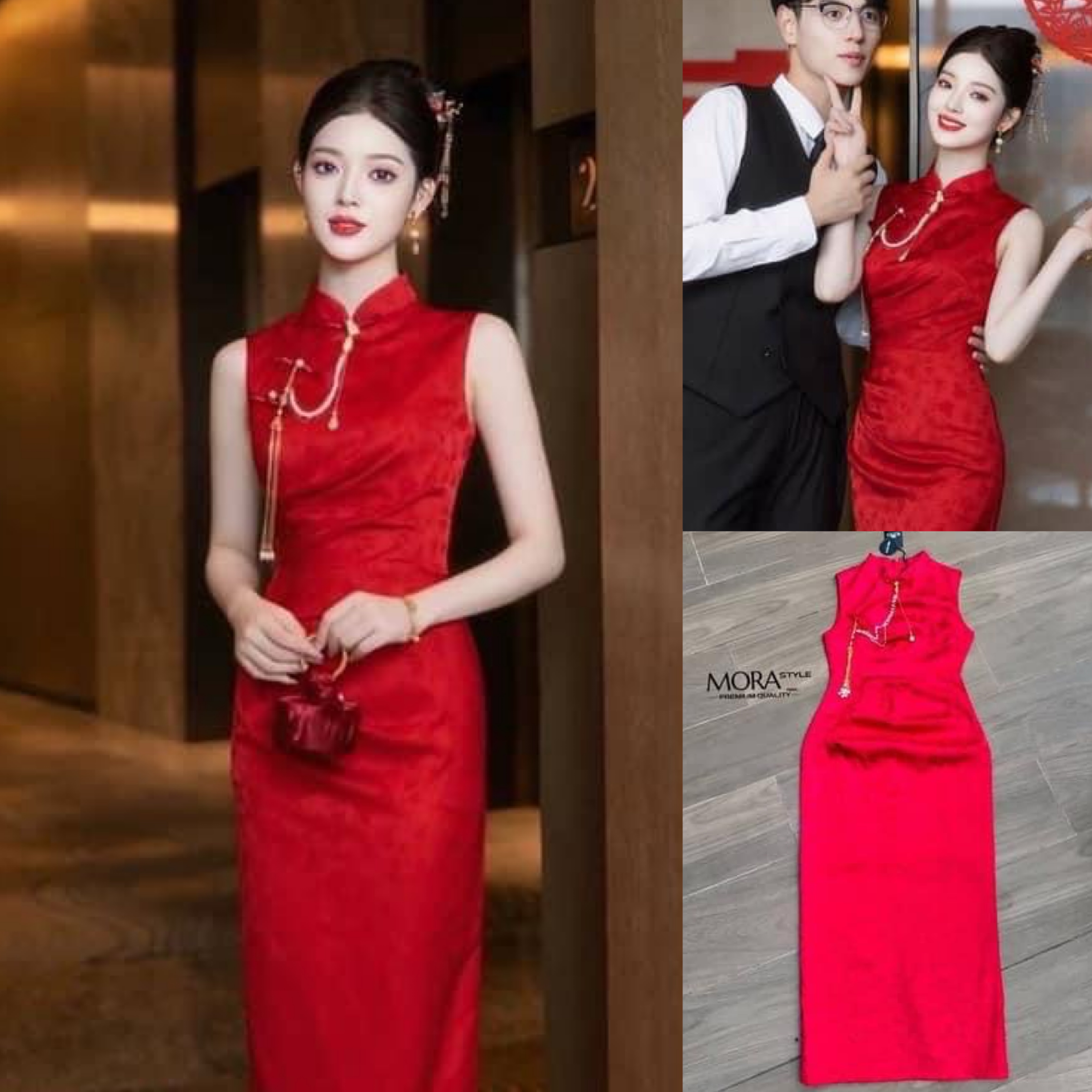 เดรสกี่เพ้าตัวยาว ผ่าหลัง งานซิปหลังอย่างดี มีสร้องอะไหล่แต่งให้ 1 เส้น งานสวยเป ใส่สบาย : สินค้าคุณภาพ (พร้อมส่ง)