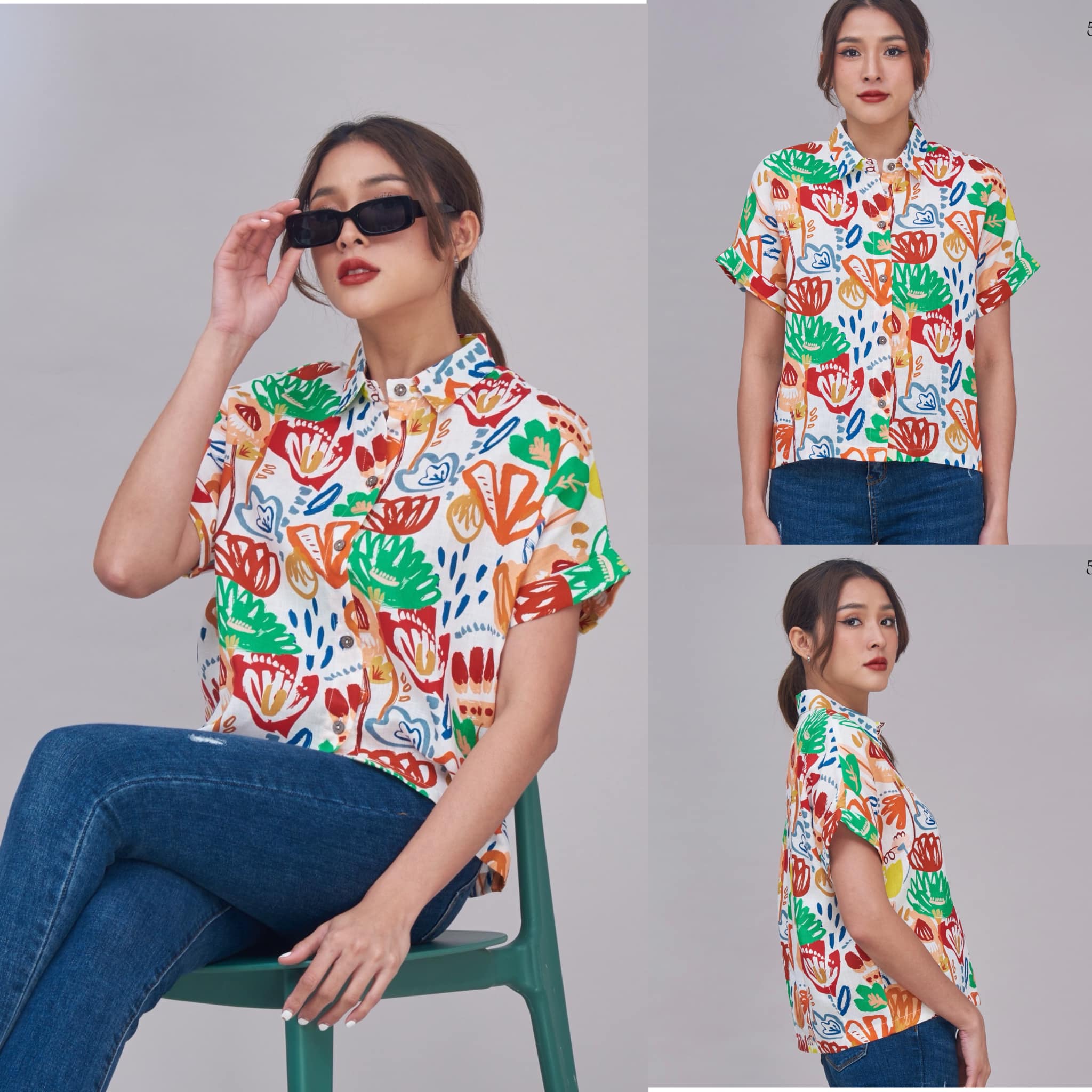 เสื้อเชิ้ตคอปกแขนสั้น ผ้าลินินแท้ 100% ใส่สบาย : สินค้าคุณภาพ (พร้อมส่ง)