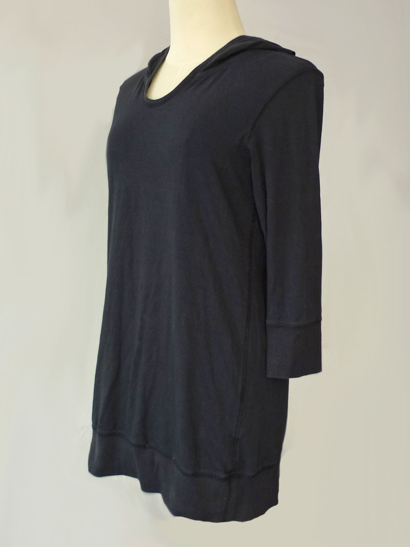 เสื้อฮู้ดตัวยาว สีดำ Uniqlo SzM