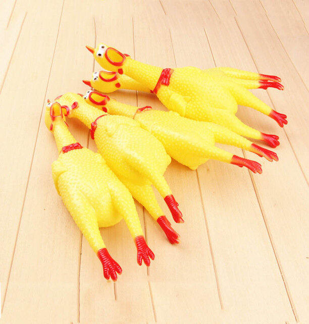 ไก่ยางของเล่น ไก่โอ๊ก ของเล่นคลายเครียด บีบตัวมีเสียง ขนาดสูง 1 ฟุต