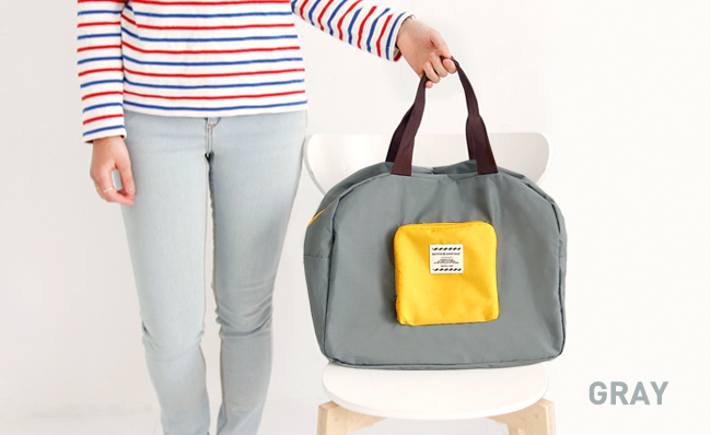 กระเป๋าช้อปปิ้งพับเก็บได้ ผ้าหนา สีสันสดใส ผลิตจากโพลีเอสเตอร์กันน้ำ คุ้มค่า (Foldable Duffle Bag for Travel)