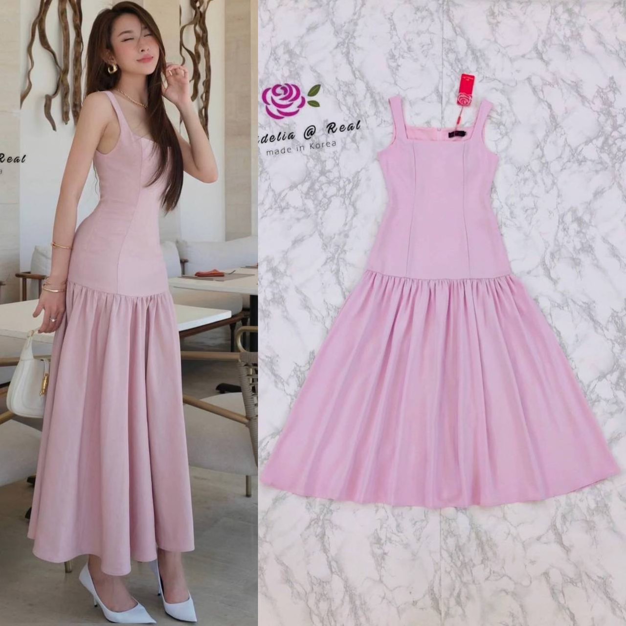 เดรสยาวตัวสวยทรงเก๋ ตัวเดรสมาในผ้าเรียบเนื้อสวยทั้งตัว ชุด สีสวยหวานละมุนด้านหลังซิปยาวใส่ง่าย ใส่สบาย สินค้าคุณภาพ (พร้อมส่ง)